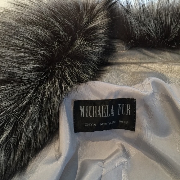 Michaela Fur metallic genuine leather fur jacket - Picture 11 of 12